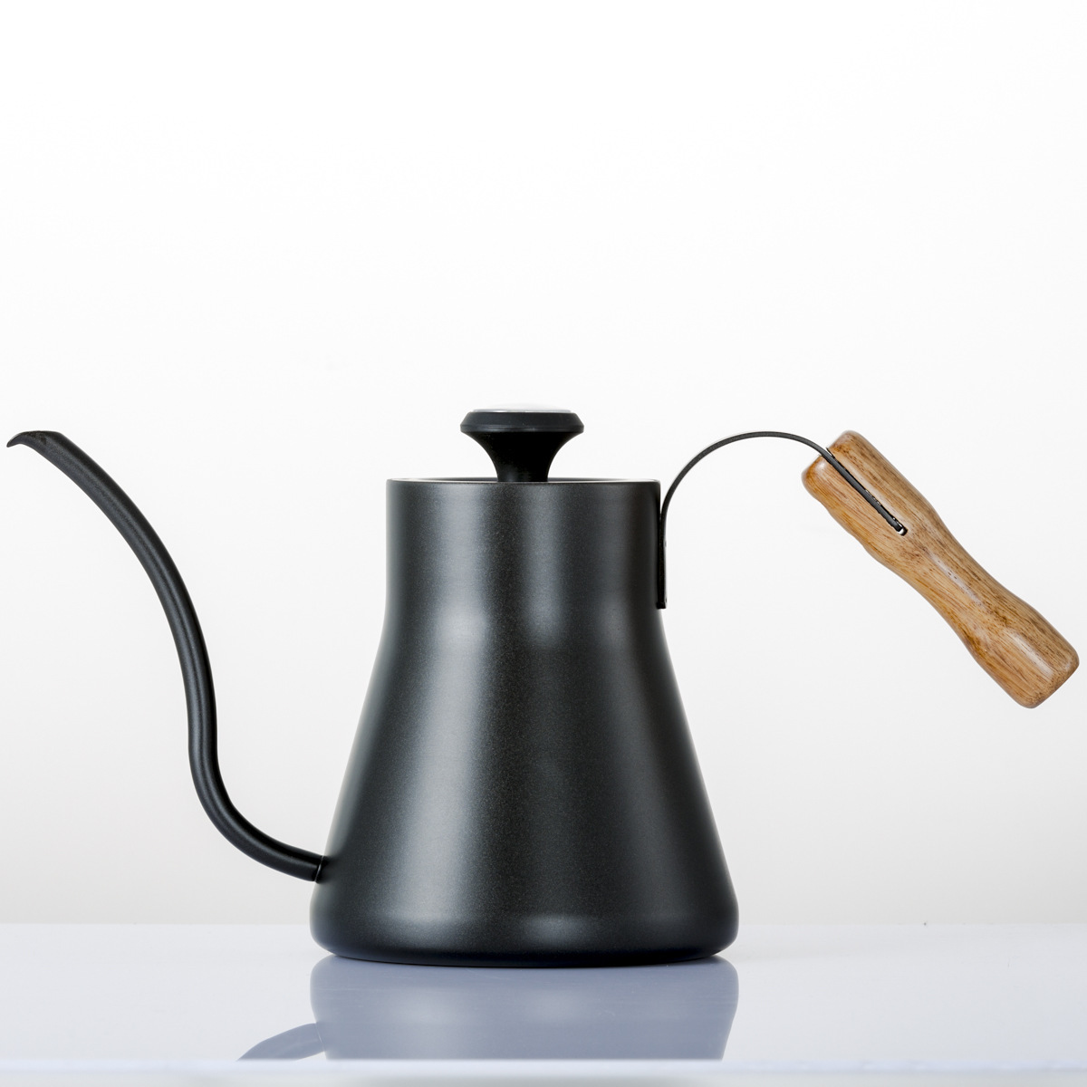 Coffee Kettle for Stove Top Gooseneck Tea Pot Wood Handle Hand Drip Kettle