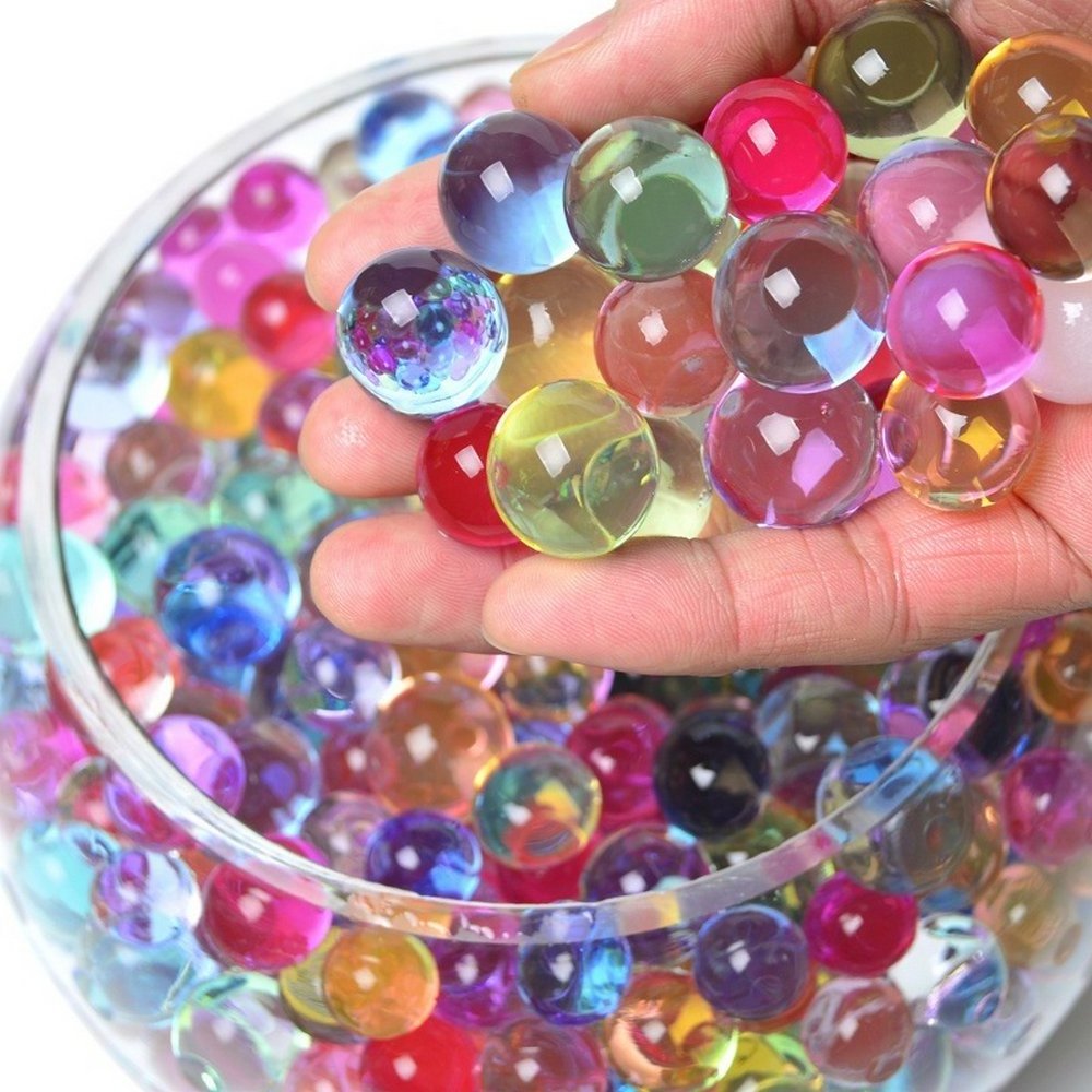 Water Beads Rainbow Mix Jelly Water Gel Beads Growing Balls for Kid Tactile Sensory Toys Home Decoration Plants Vase Filler