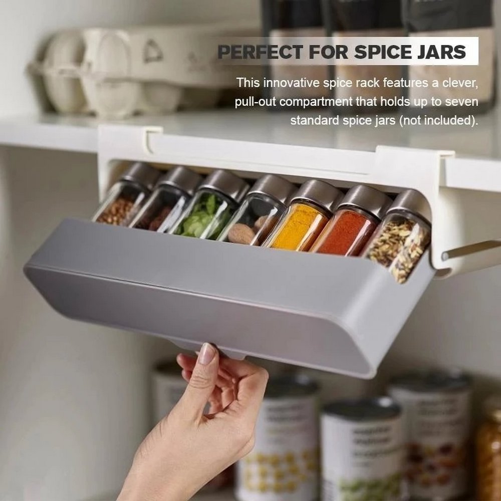 Kitchen Spice Racks Under Shelf Spice Organizer Hanging Drawer Organizer Adjustable Under Shelf Spice Rack