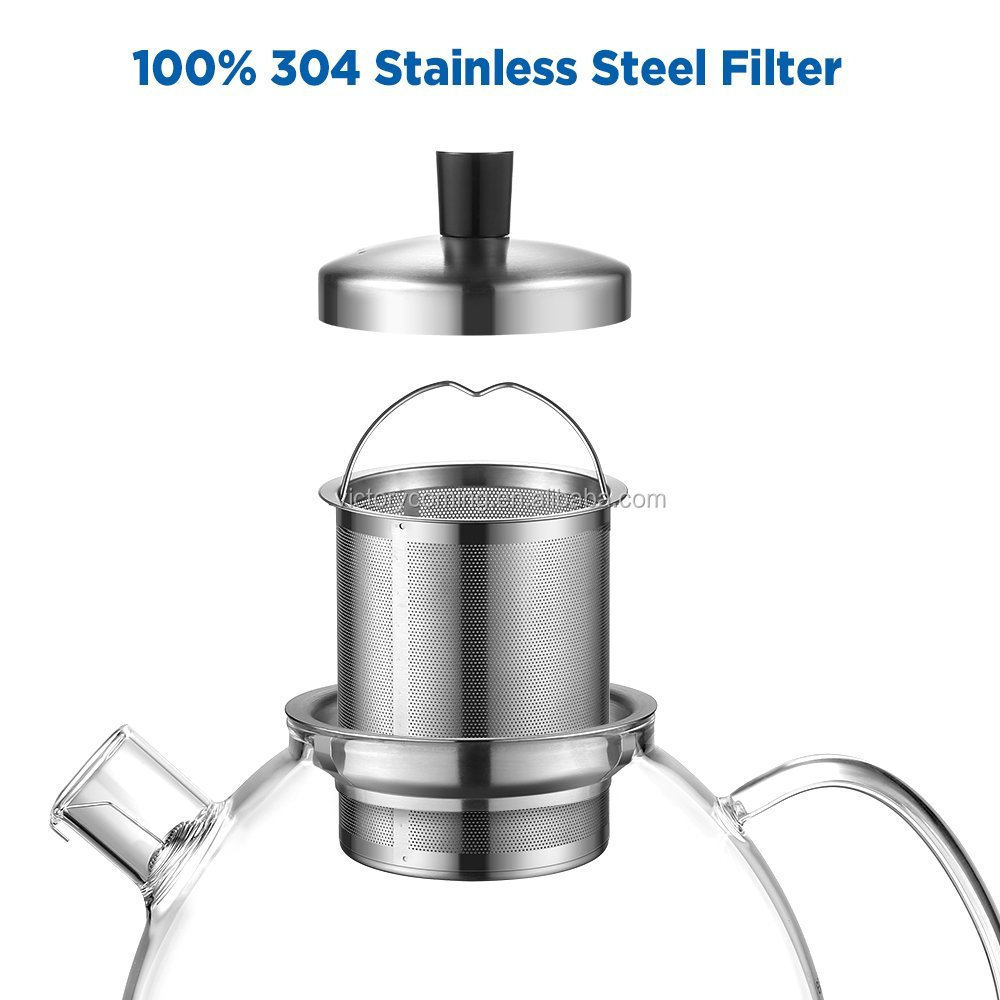 50OZ  Tea Kettle Infuser Stovetop Gift Set Glass Teapot