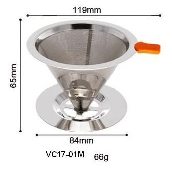 Titanium Coated Pour Over Cone Drip Reusable Stainless Steel Coffee Filter