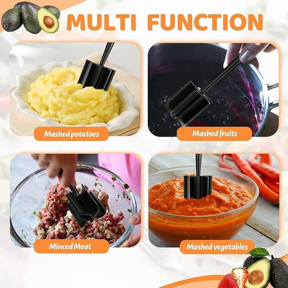 Professional Heat Resistant Nylon Meat and Potato Masher Hamburger Chopper Utensil Meat Chopper