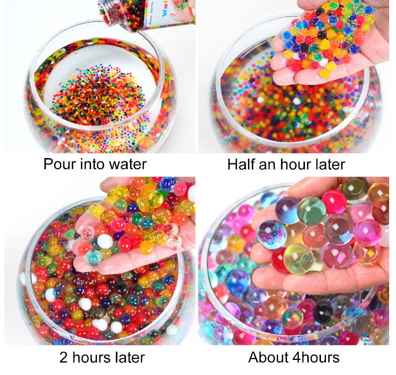 Water Beads Rainbow Mix Jelly Water Gel Beads Growing Balls for Kid Tactile Sensory Toys Home Decoration Plants Vase Filler