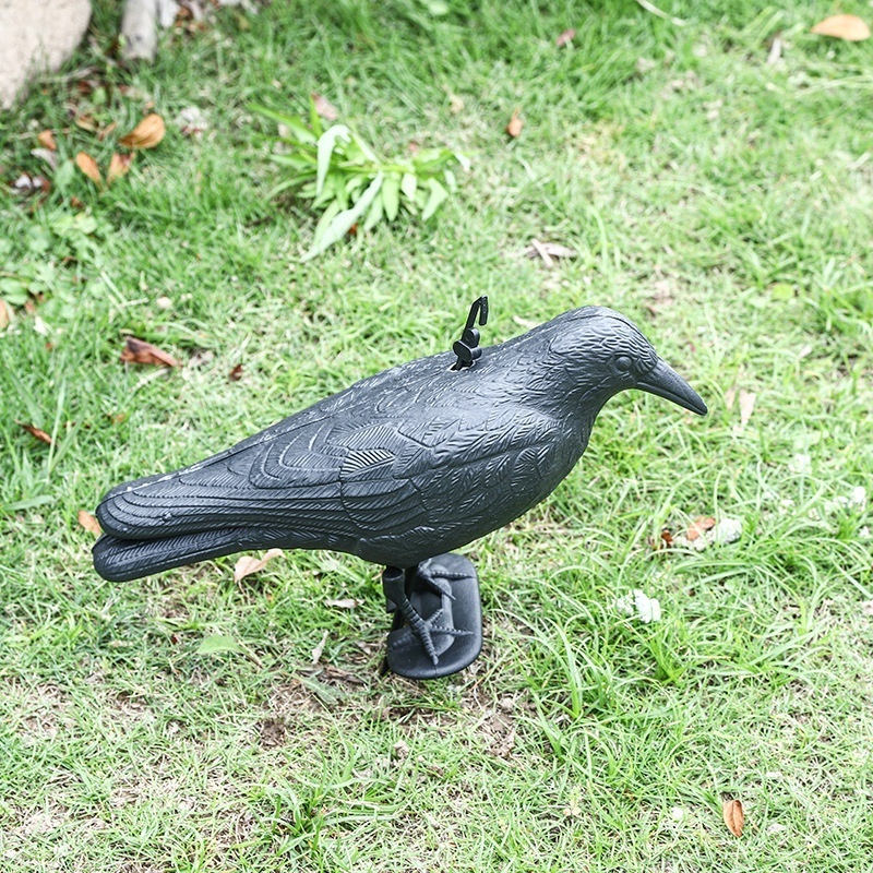 Simulation Crow Hunting Decoy Plastic Bird Scarer Crow Waterproof Sunscreen for Garden Vegetable Garden