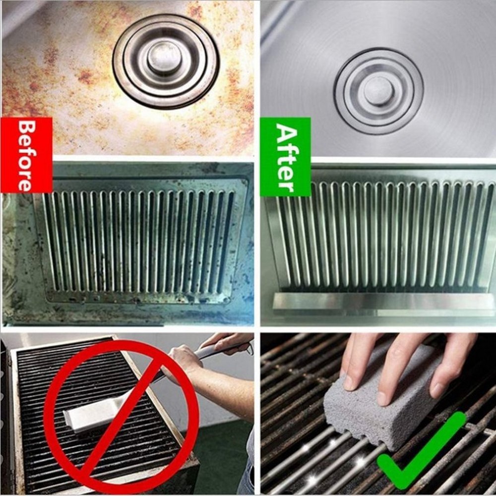 Grill Griddle Cleaning Brick Block Pumice Stones for Removing BBQ Grills Racks Flat Top Cookers