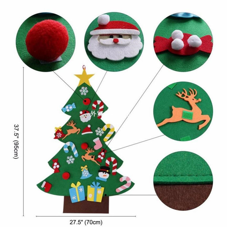 Xmas Decorations Ornaments Party Supplier Wall Hanging DIY Felt Christmas Tree Calendar