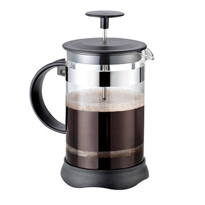 Kitchen Espresso Coffee Tea Maker with Triple Filters Stainless Steel Plunger Heat Resistant Borosilicate Glass French Press