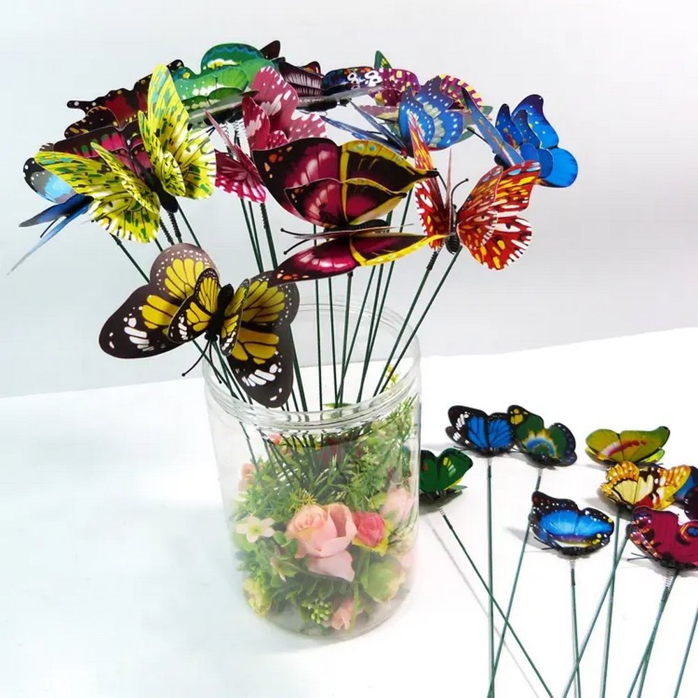 Butterflies Stakes  Outdoor Patio Lawn Yard Garden Ornaments Patio Decor Butterfly Garden Stakes