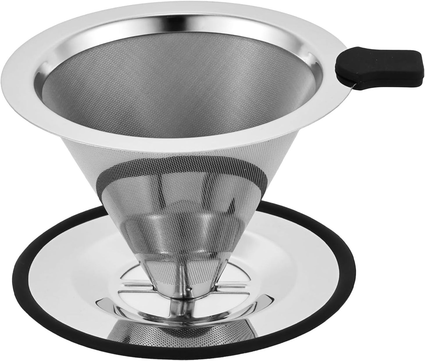 Pour Over Coffee Dripper Reusable Stainless Steel  Filter  Metal Coffee Strainer Single Cup Coffee Maker