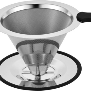 Pour Over Coffee Dripper Reusable Stainless Steel  Filter  Metal Coffee Strainer Single Cup Coffee Maker