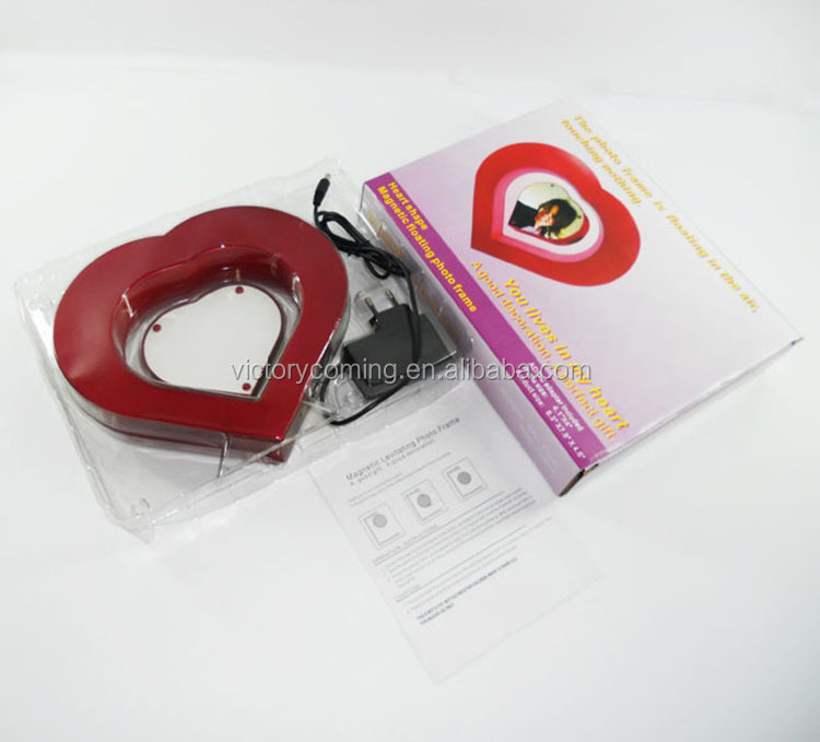 Heart Shape DIY Gift Magnetic levitation floating RED Photo frame