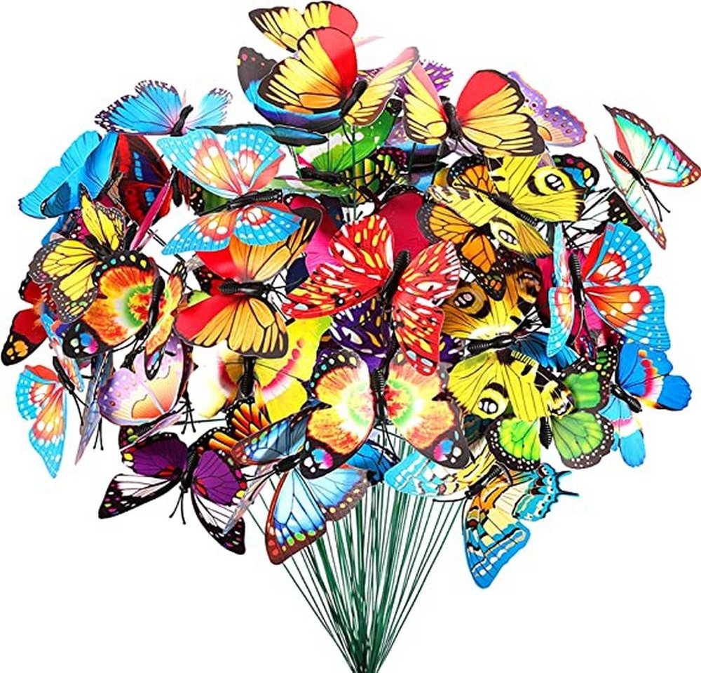 Butterflies Stakes  Outdoor Patio Lawn Yard Garden Ornaments Patio Decor Butterfly Garden Stakes