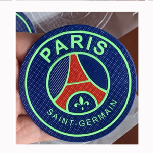 Sportswear gold badge 3D thermal transfer custom Tpu patch badge leather brand label.