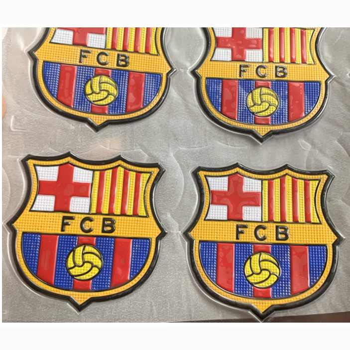 Sportswear gold badge 3D thermal transfer custom Tpu patch badge leather brand label.