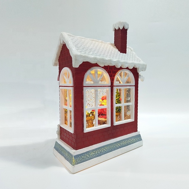 Candy House Lantern Santa Claus Child Toy Shop House Christmas Decoration Snow Globe Led Christmas Lantern