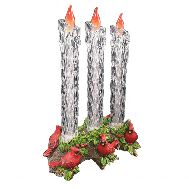 Led Flame Candle Battery Operation Cardinal Night Light Candlestick Christmas Candle Light