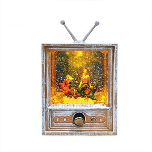 Home Decoration Customized TV Design Frame Plastic Snowball 3D Snow Globes With Mermaid Christmas Lantern