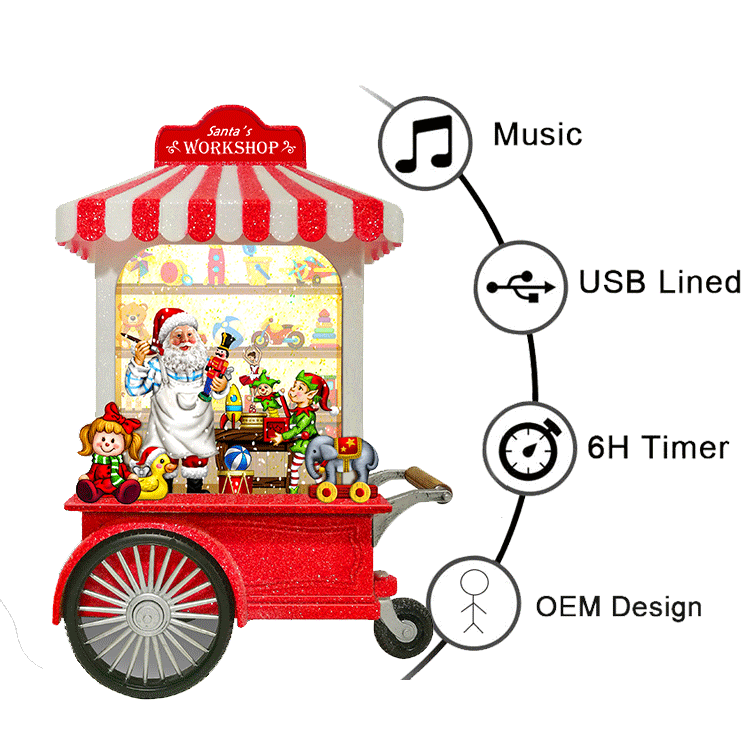 Custom Christmas Gifts Ideas Luxury Led Water Swirling Lantern Candy Shop For Home Decor Santa Car Snow Globe Water Glitter Gift