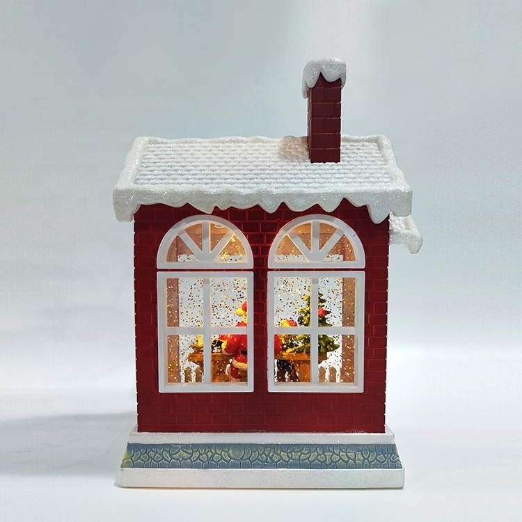 Candy House Lantern Santa Claus Child Toy Shop House Christmas Decoration Snow Globe Led Christmas Lantern