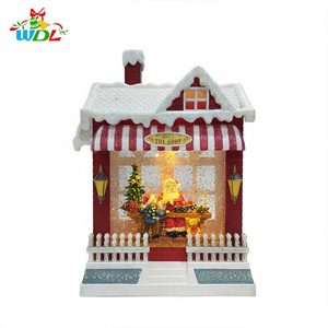 Candy House Lantern Santa Claus Child Toy Shop House Christmas Decoration Snow Globe Led Christmas Lantern