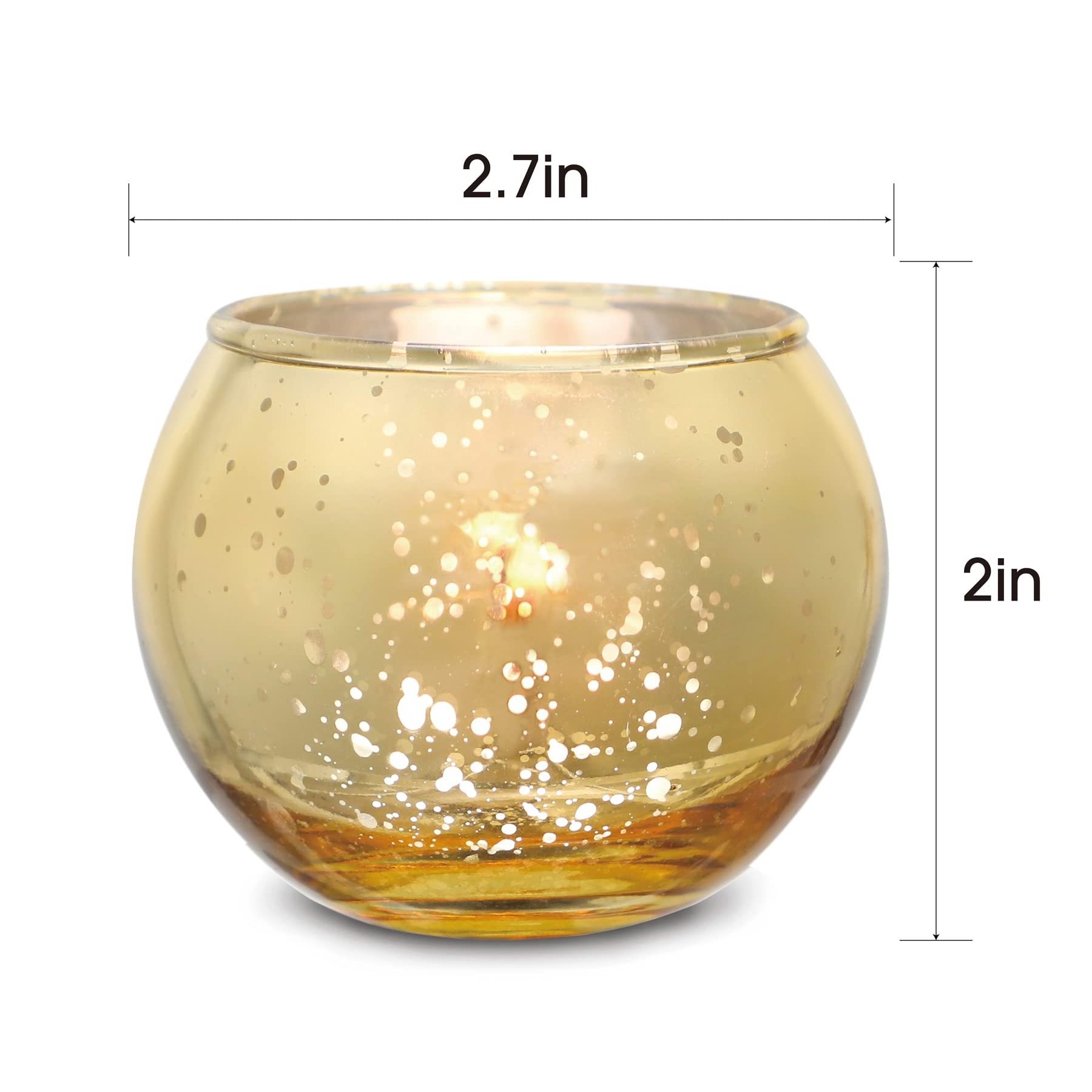 VGT Mercury Glass Tealight Candle Holder Set of 24 Perfect Centerpieces Gold Votive Candle Holders