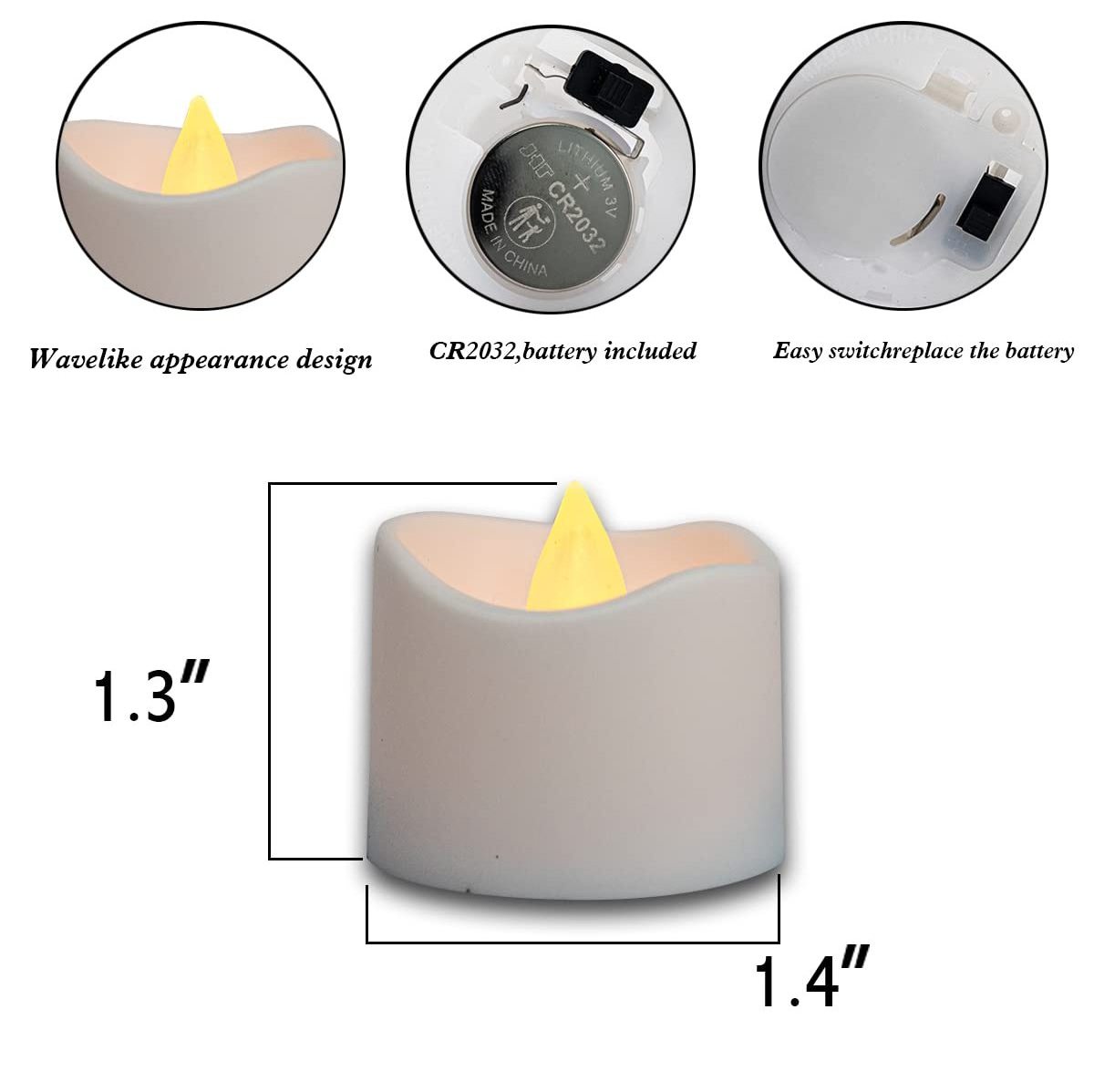 VGT Real Floating Wax Electric Modern Dancing LED Taper Candle Flameless LED Candles With Moving Flame Safety Electronic Candle