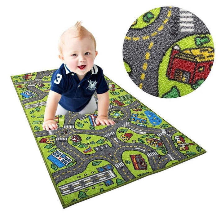 Hot selling children play mat game cloth Racing car traffic scene series gaming mat