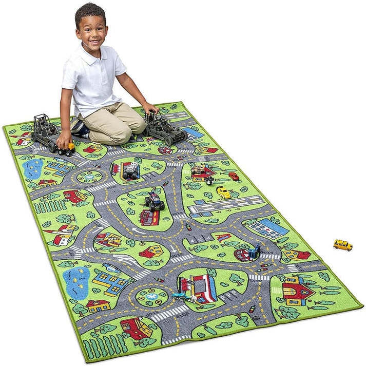 Hot selling children play mat game cloth Racing car traffic scene series gaming mat