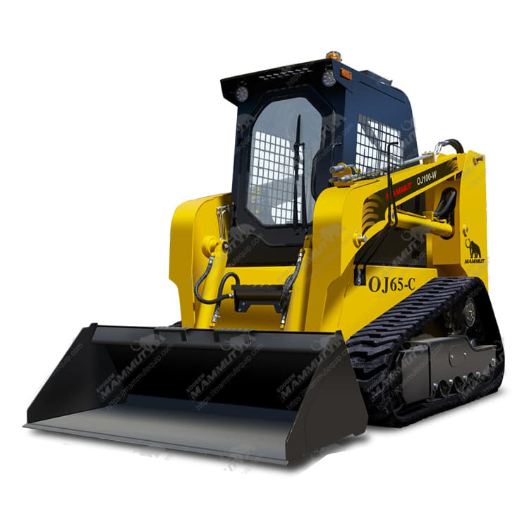 Tracked vehicle mini loader OJ65-C Shandong rubber crawler skidsteer brush mower skid loader