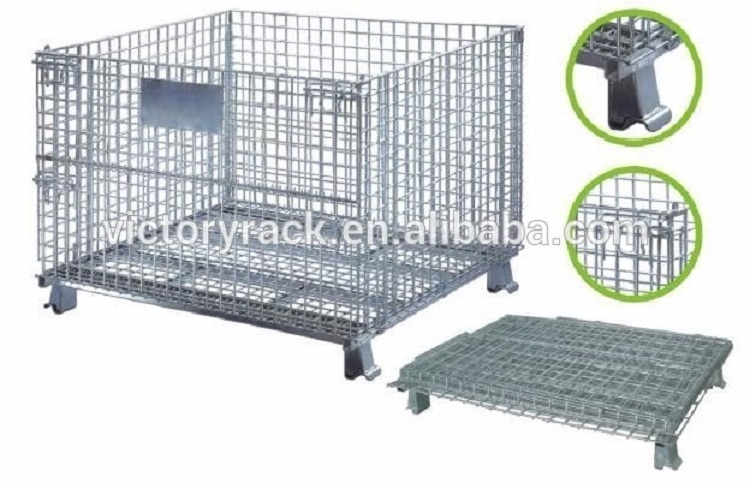 Q235B Cold Rolled Steel Collapsible Steel Stillage Storage Cage Stackable Warehouse Container from China Reliable Factory