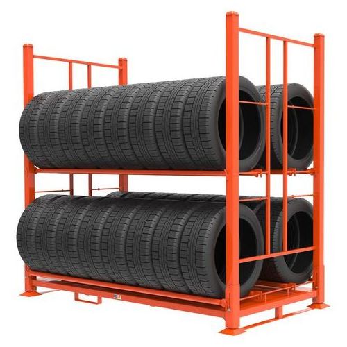 OEM ODM stackable heavy truck spare storage tire racking motorcycle wheel display racks