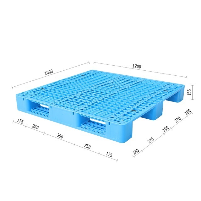 1200*1000 Wholesale Closed Flat Deck Hard Hygienic HDPE Warehouse Storage Plastic Pallet for Food Grade