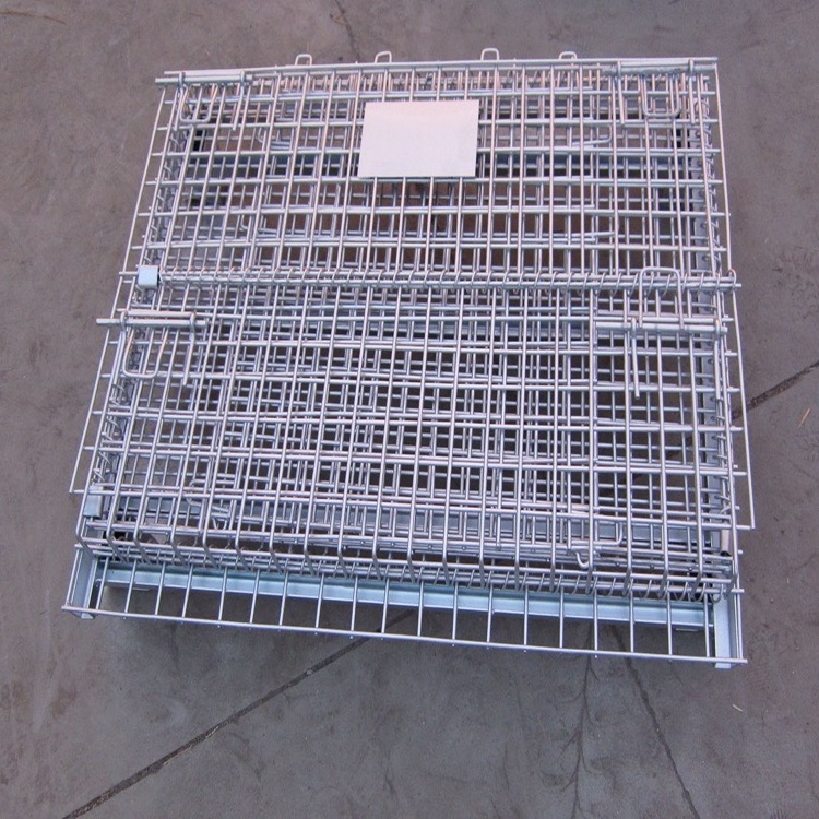 Profession Manufacturer Industrial Stackable Collapsible Storage Wire Mesh Container Heavy Foldable Metal Cage For Sale