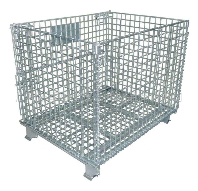 Competitive promotion Price Metal Stackable Foldable Wire Mesh Cage for factory Warehouse Storage