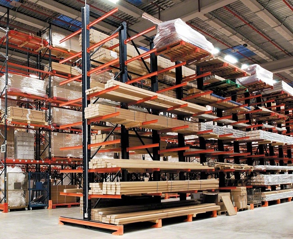 CE / ISO Certified customized industrial warehouse pipe and sheet steel and lumber metal storage cantilever racks