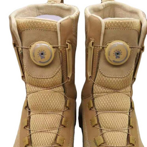 Beige Men's Khaki Suede Leather Outsole Training Tactical boots Desert Shoes for hot weather