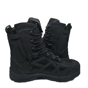 Hot weather tactical boots outdoor,combat boots hiking black colour boot lightweight