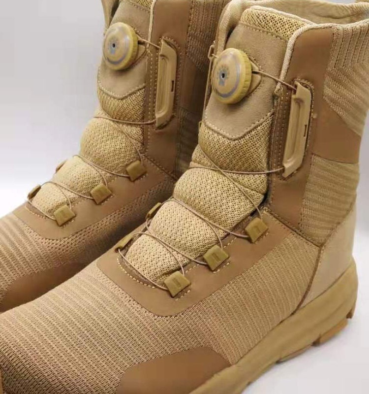 Beige Men's Khaki Suede Leather Outsole Training Tactical boots Desert Shoes for hot weather