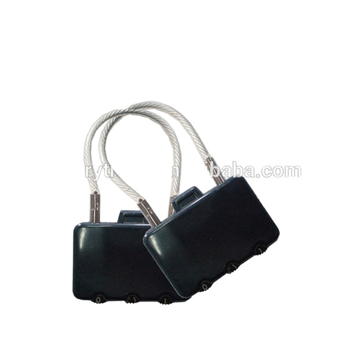 V-GF21-11 Competitive price 3 dials small cable tsa password pad lock for luggage bag