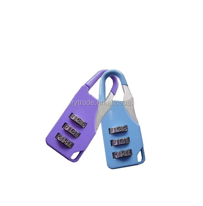 V-GF21-23 Custom Zinc Alloy Metal TSA 3 Combination Travel Suitcase Luggage Padlock Backpack Lock