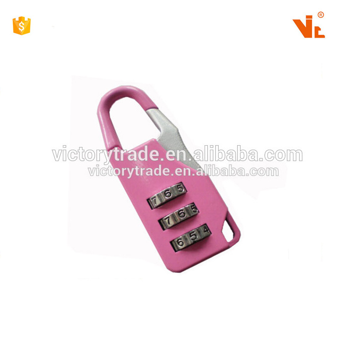 V-GF21-23 Custom Zinc Alloy Metal TSA 3 Combination Travel Suitcase Luggage Padlock Backpack Lock