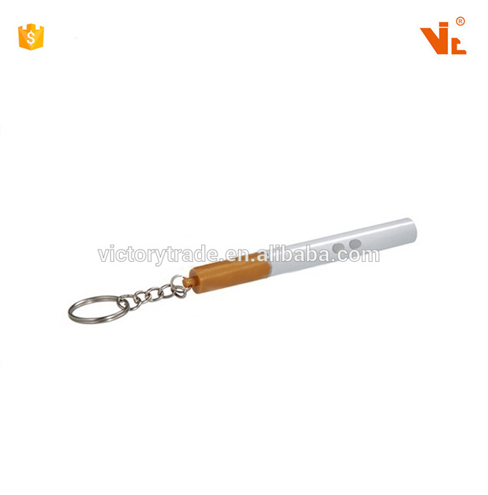 V-GF01-25 Wholesale mini 3 in 1 cigarette shaped flashlight keychain led laser pointer with ballpoint pen