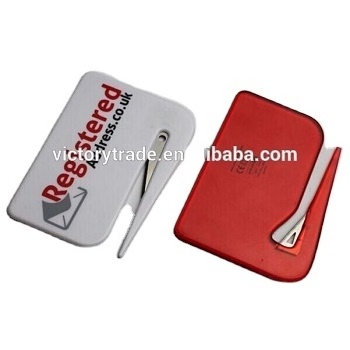 V-GF34-02 Promotional Custom Shape Blank Plastic Business Card Letter Opener Cutter