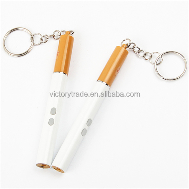 V-GF01-25 Wholesale mini 3 in 1 cigarette shaped flashlight keychain led laser pointer with ballpoint pen