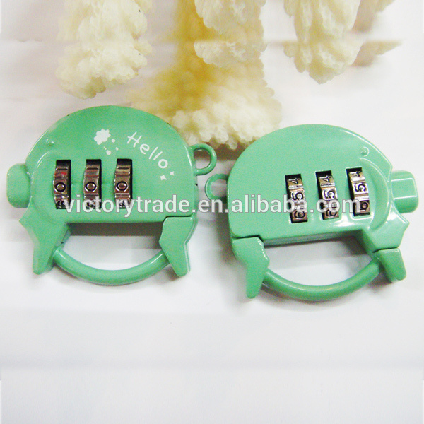 V-GF21-31 Lovely pig shaped code number luggage lock tsa resettable combination safety padlock