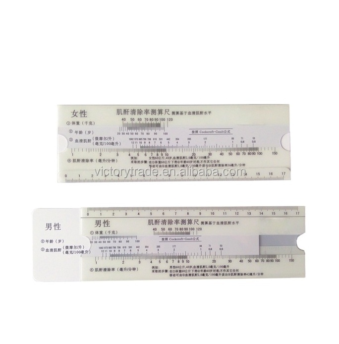 V-T031 Plastic  Creatinine Clearance Straight Scale Ruler