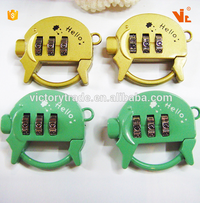 V-GF21-31 Lovely pig shaped code number luggage lock tsa resettable combination safety padlock