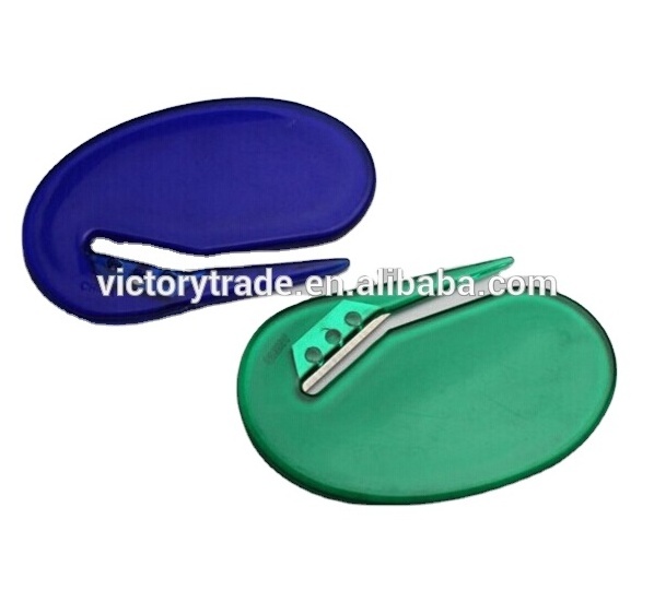 V-GF34-02 Promotional Custom Shape Blank Plastic Business Card Letter Opener Cutter