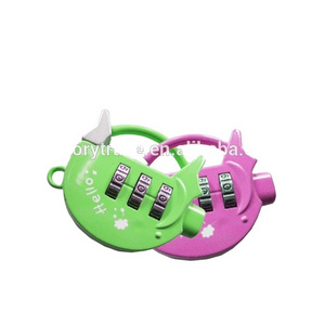 V-GF21-31 Lovely pig shaped code number luggage lock tsa resettable combination safety padlock