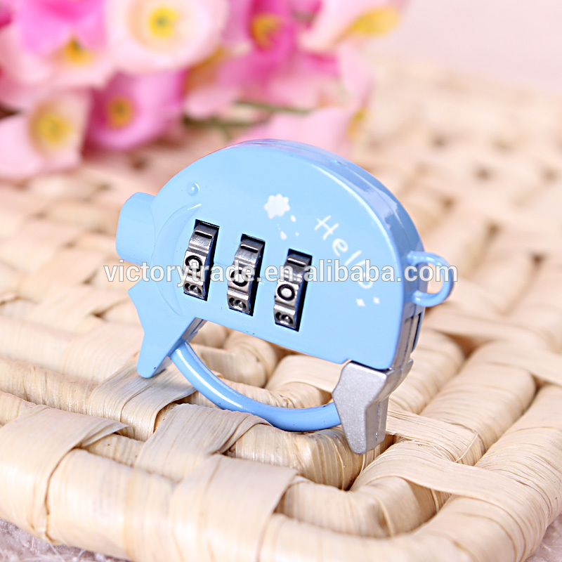 V-GF21-31 Lovely pig shaped code number luggage lock tsa resettable combination safety padlock